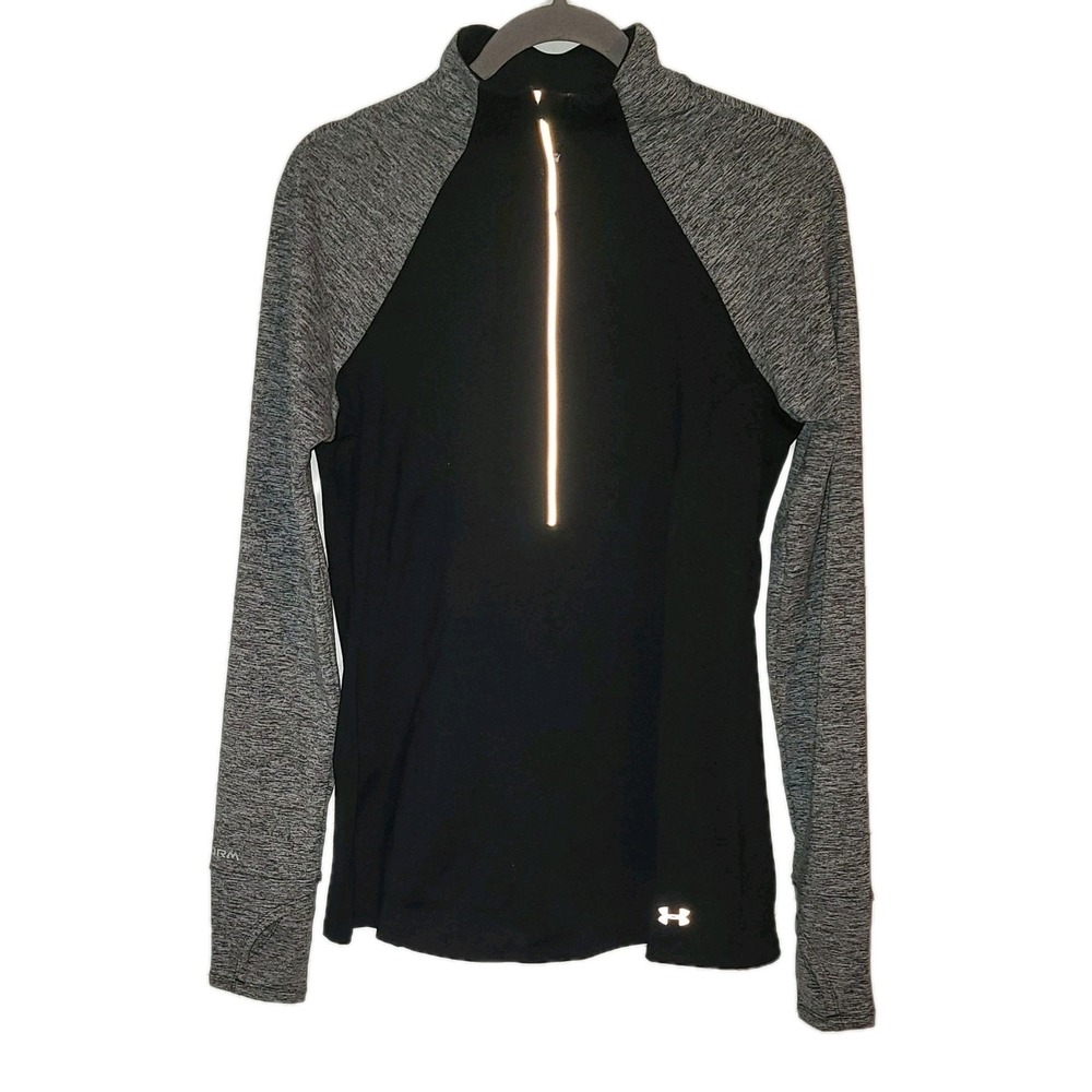 Women's Under Armour Cold Gear 1/4 Zip Long Sleeve Mock Neck Shirt Sz M